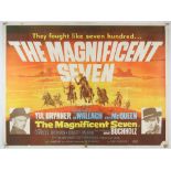 The Magnificent Seven (1960) British Quad film poster, Western starring Steve McQueen,