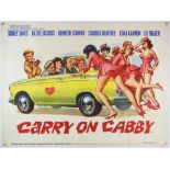 Carry On Cabby (1963) British Quad film poster, comedy starring Sid James, Kenneth Connor & Charles