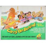 Carry On Behind (1975) British Quad film poster comedy starring Jack Douglas art by Arnaldo Putzu,
