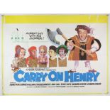 Carry On Henry (1971) British Quad film poster with Putzu artwork, starring Sid James,