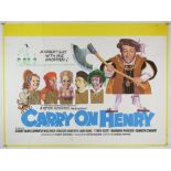 Carry On Henry (1971) British Quad film poster with Putzu artwork, starring Sid James,
