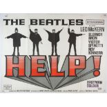 The Beatles Help! (1965) British Quad film poster, starring The Beatles, folded, 30 x 40 inches.