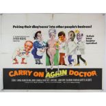 Carry On Again Doctor (1969) British Quad film poster, artwork by Arnaldo Putzu, comedy starring