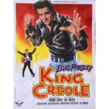 King Creole (R-1978) French Grande film poster, starring Elvis Presley, folded, 47 x 62 inches.