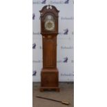 A mahogany longcase clock, early 20th century, with Adam taste inlaid case, the brass dial with