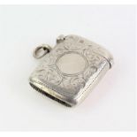 Bright cut Victorian Silver Vesta case, Sheffield, 1898