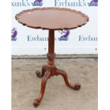 Mahogany tilt top table, in the Georgian style, 20th century, H69.5 x D55.3