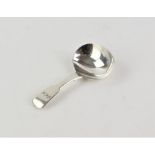 William IV fiddle pattern silver tea caddy spoon by William Bateman, London, 1836