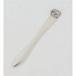 Elephant finial silver letter opener.