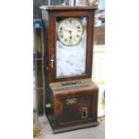 Stockall Time recorder clock, with key, 90cm high