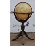 Replogle 16" heirloom globe on mahogany stand, H100cms