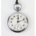 Seiko precision pocket watch, second setting Diaflex subsidiary dial, in a base metal case