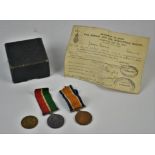 Box of medals, to comprise 1914-1918 Medal and a Mercentile Marine Medal, awarded to James Rennie,
