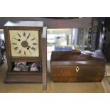 Walnut case mantel clock, late 19th Century, probably American, with Roman numeral chapter ring,