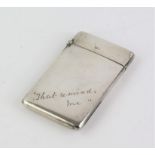 Edwardian Silver card case inscribed "That reminds me"Birmingham ,