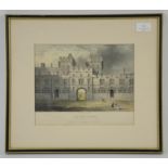 Engraving by William Gauci 1827 view of Hampton Court