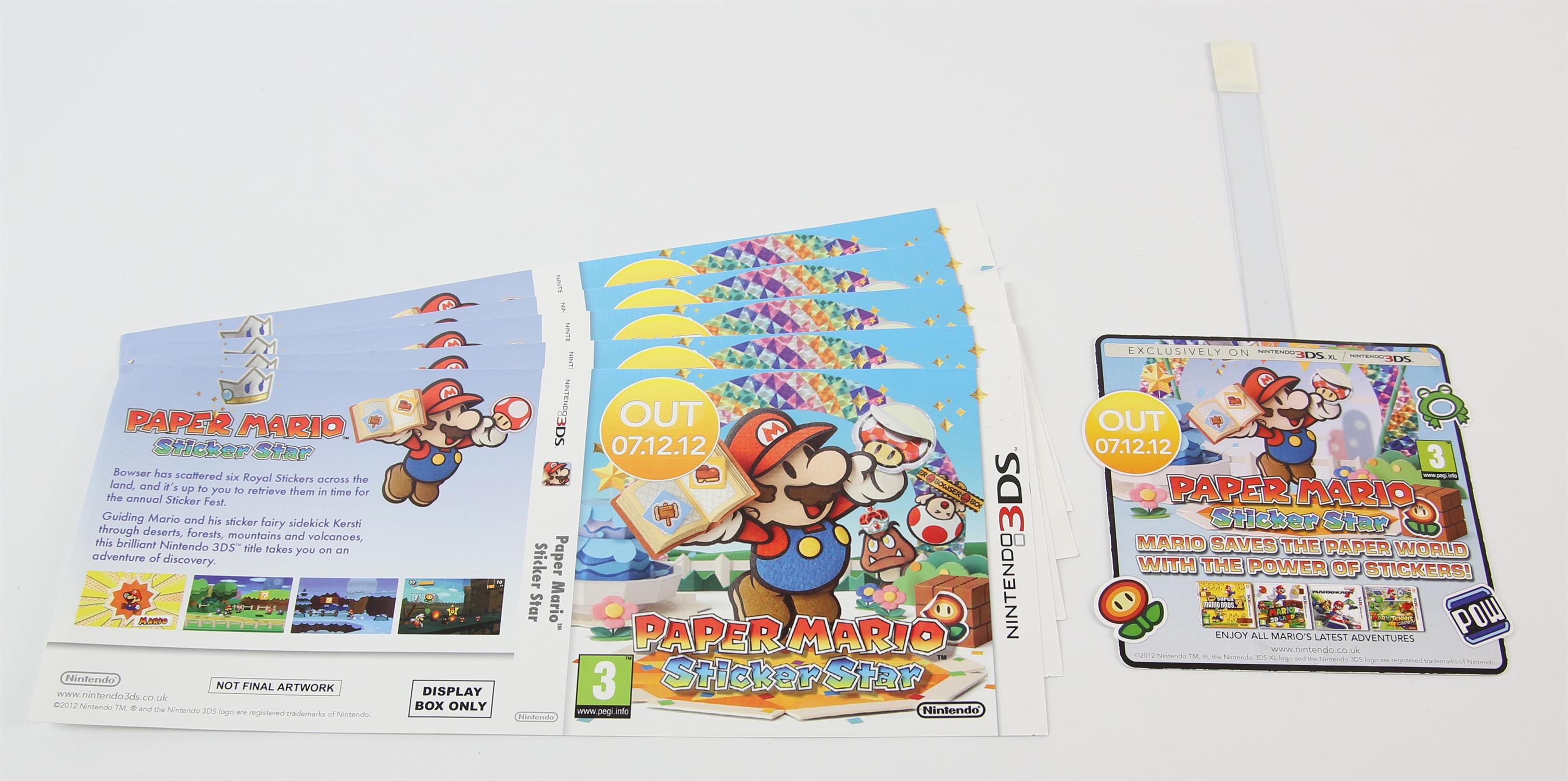 NINTENDO Paper Mario Sticker Star POS pack Includes: display box insert (x5) wobbler (x1)