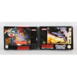 2 boxed SNES games (PAL) Includes: Desert Fighter and Street Fighter Alpha 2 (Repro Box)