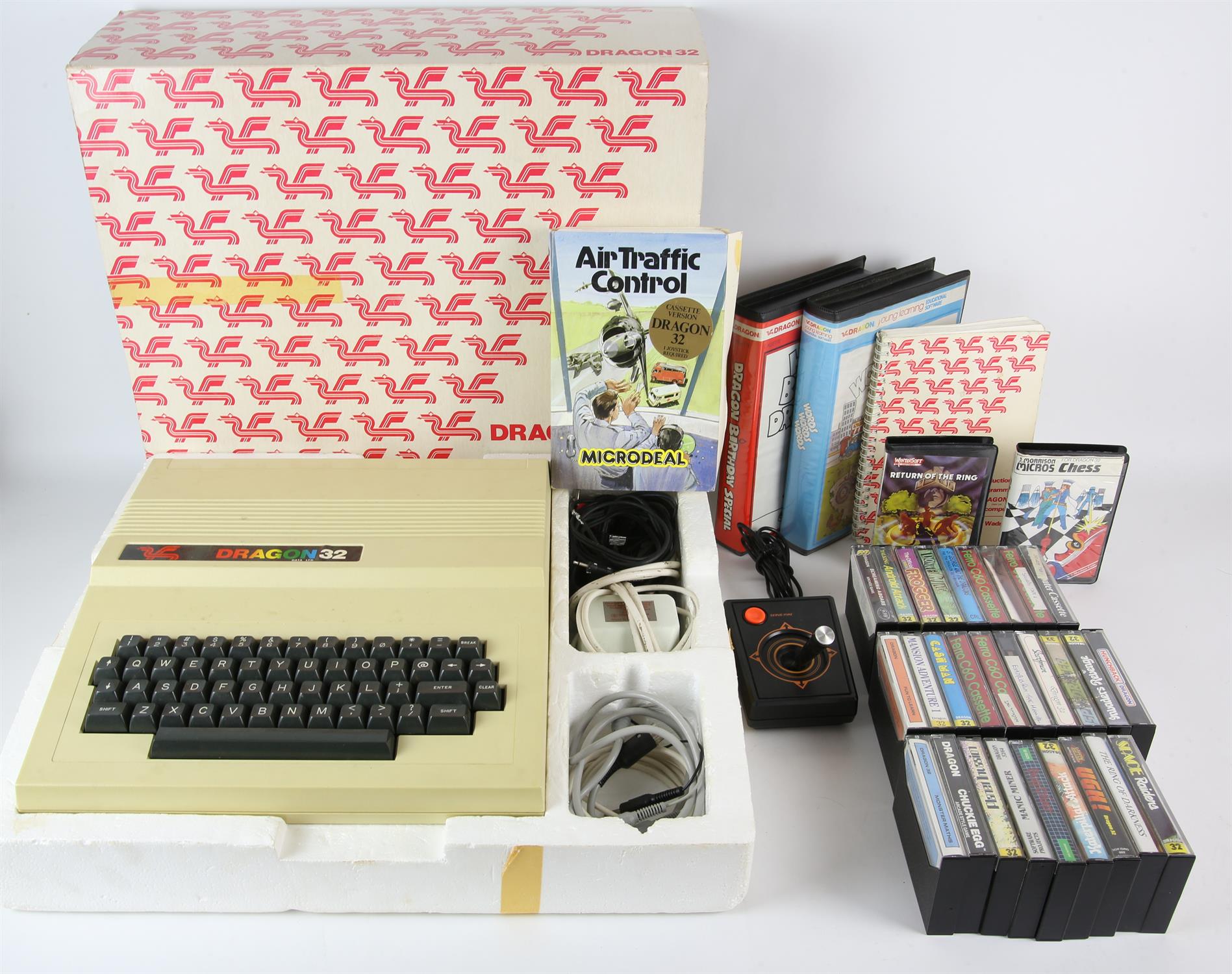 AMENDED DESCRIPTION Dragon 32 Computer, joystick (x2), 26 games and 7 Computer Cassettes Games