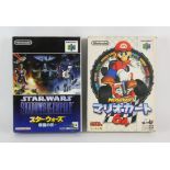 2 boxed N64 games (NTSC-J) Includes: Star Wars Shadows of the Empire and Mario Kart 64