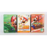 An assortment of 3 boxed N64 games (NTSC-J) Includes: Mario Tennis 64, Mario Golf 64 and Jikkyou