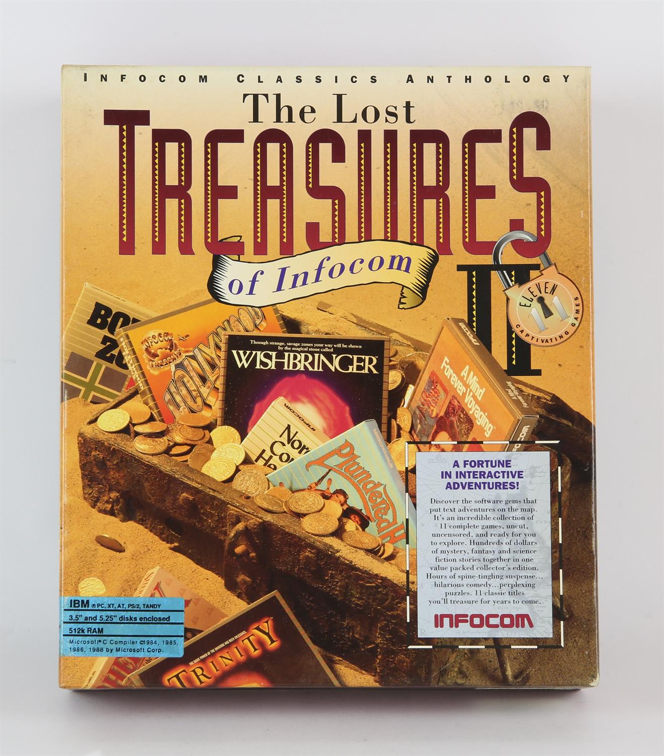 The lost treasures of Infocom II IBM PC game 3.5" and 5.25" disks.