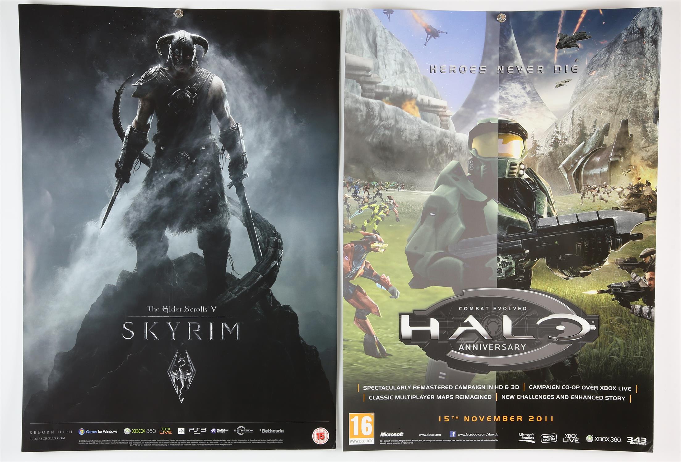 Halo Anniversary + Skyrim POS merchandising pack Contains: Halo Box (x2), Halo poster (x2) and a