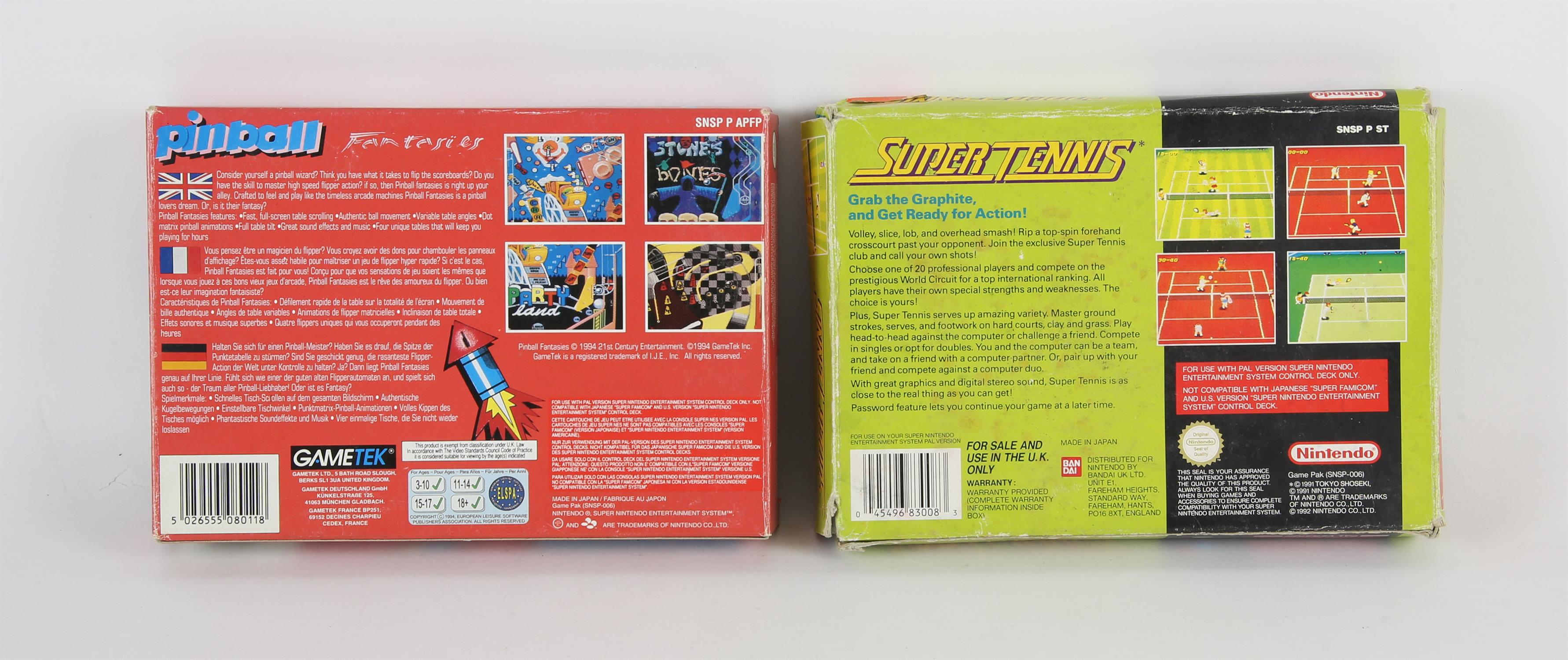 2 boxed SNES games (PAL) Includes: Pinball and Super Tennis - Image 2 of 2