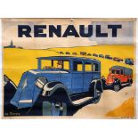 Renault - large vintage automobilia poster circa 1925. Designed by Bonnard and printed by Draeger,