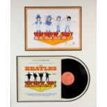 The Beatles - Original artwork design by Ron Campbell for Help!, colour mixed media on paper,