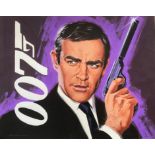 Sean Connery as James Bond 007, limited edition print by Paul Mann, hand signed and numbered 76/110,