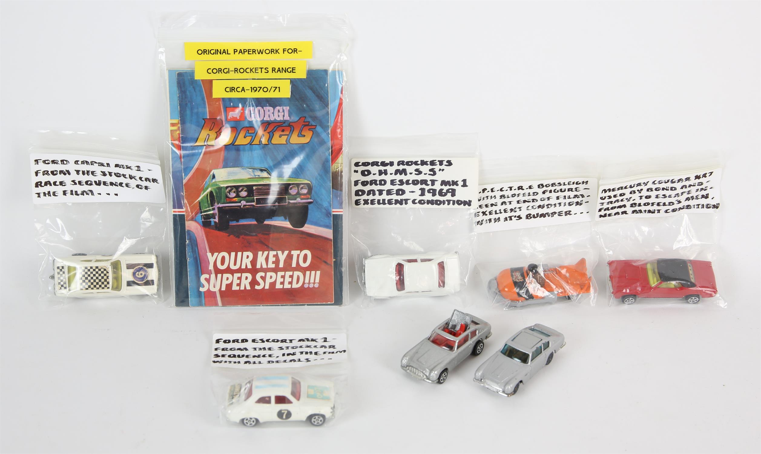James Bond 007 Corgi Rockets O.H.M.S.S Ford Escort Peel-Off
