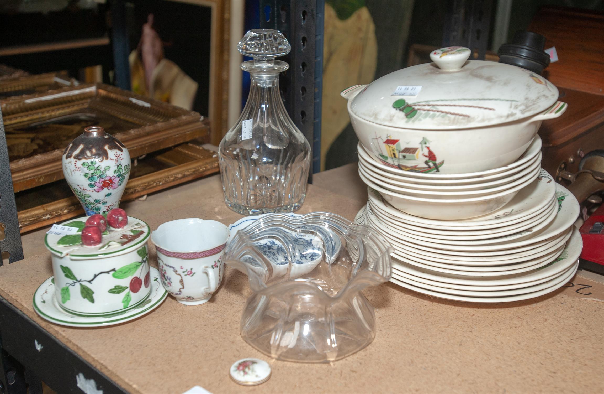 Alfred Meakin "Brixham" part dinner service, two decanters, and other decorative items - Image 2 of 2