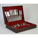 Boxed cutlery set, stainless steel, 54 pieces total including one non matching knife