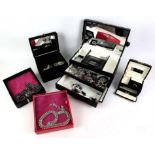 A selection of costume jewellery including two Butler and Wilson necklaces, a pair of Butler and