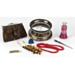A collection of various items, to include a quantity of loose coinage, a quantity of costume