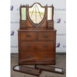 Pair of arched mirrors, late 19th/early 20th Century, formerly from a dressing table,
