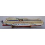 Model Ship / Pond Yacht. 1/400 scale Aida Luxury liner, built from a Revell kit. Includes life