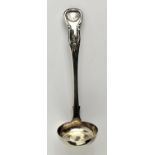 Victorian Scottish silver Queens patterned Toddy Ladle by SW Glasgow 1873