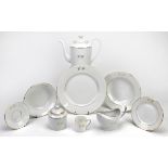 Comprehensive Regence Limoges 84 piece dinner and coffee service with the initials CB in gold