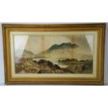 After Edwin A. Penley (1826-1893), mountainous landscape with figures to foreground,