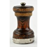 George V silver and wood pepper grinder Birmingham 1927