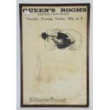 Framed poster, Katarine Vincent, "Queens Rooms, Berwick-Upon-Tweed, Published by David Allen & Sons