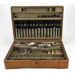 Mappin and Webb, a canteen of silver plated cutlery, for eight people, in a wooden case