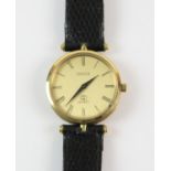 Gucci wristwatch, 30mm case, gold coloured dial with Roman numeral hour makers, and black hands,