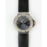 Tag Heuer, Ladies formula 1 wristwatch, the diamond set bezel, surmounting signed black dial with