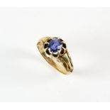 Sapphire single stone ring, with a central oval cut sapphire weighing an estimated 1.60 carats,