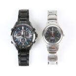 Seiko a Gentlemans solar GPS Astron chronograph wristwatch with 3 subsidiary dials, date at three,