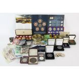 A large and varied collection of coins and a few other items. Including a Waterloo 200th