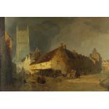 J. Herdman (British, nineteenth century), 'Old Cirencester', oil on canvas, 55 x 80cm, framed,